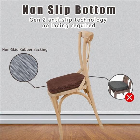 Memory Foam Chair Cushions Non Slip Kitchen Dining Seat Pads Comfortable Barstoo - Picture 4 of 7